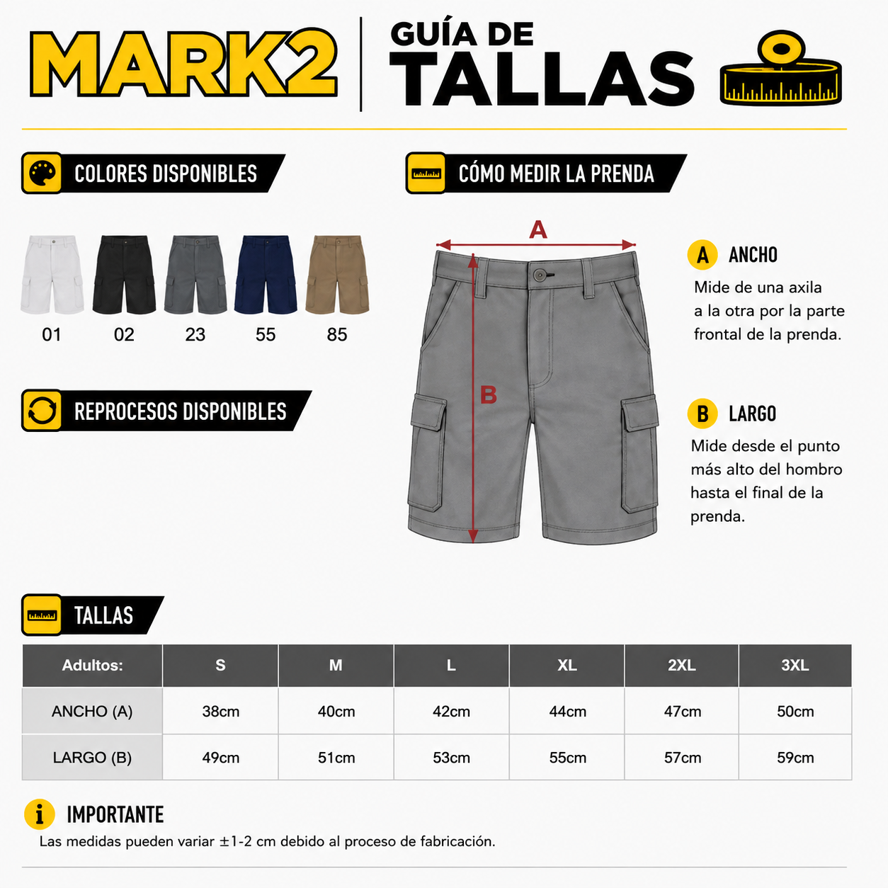 PANTALONES CORTOS DE TRABAJO PERSONALIZADOS