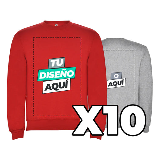 LOTE 10 SUDADERAS PERSONALZIADAS
