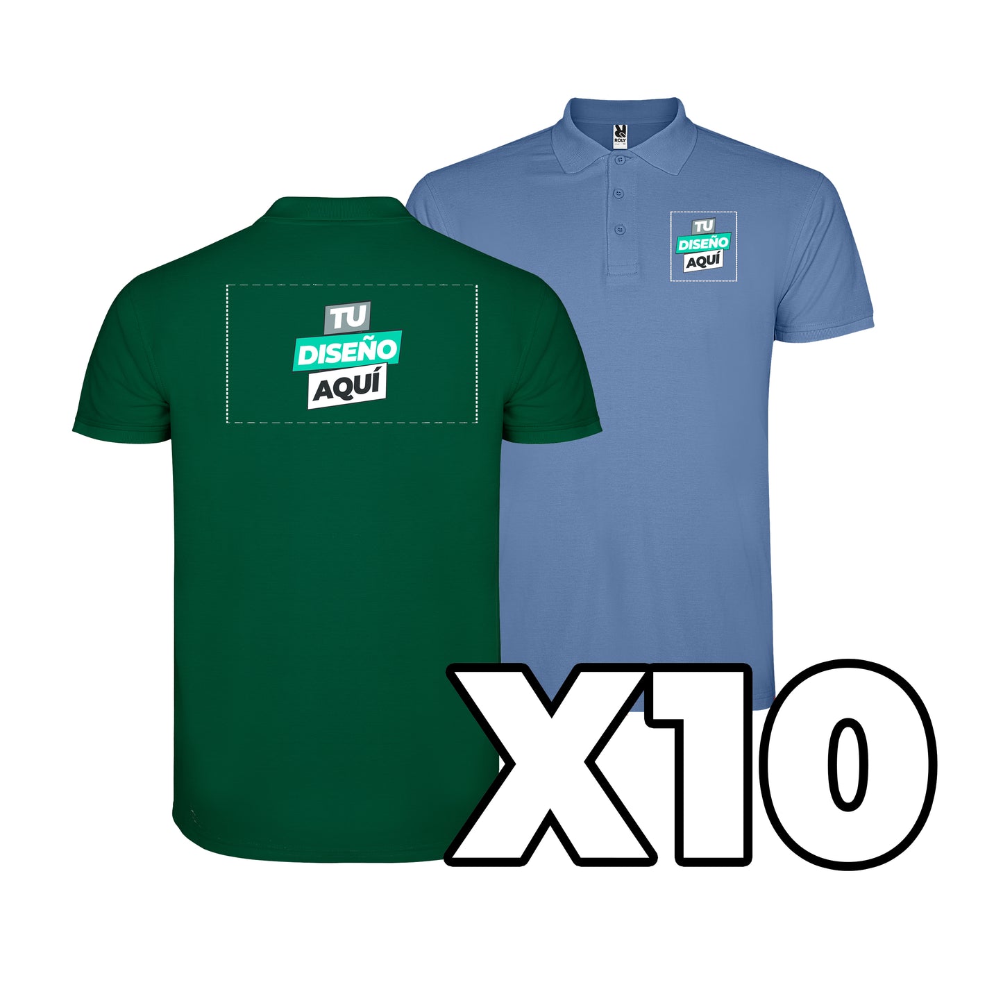 LOTE 10 POLOS PERSONALIZADOS