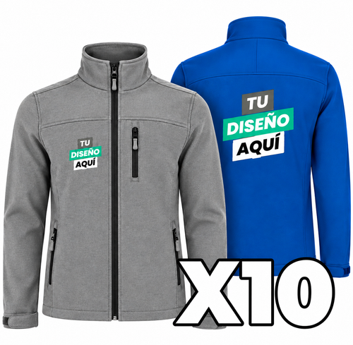 LOS 10 INDIVIDUELL BEDRUCKTEN SOFTSHELL-JACKEN