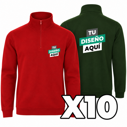 LOTE 10 SUDADERAS CON MEDIA CREMALLERA