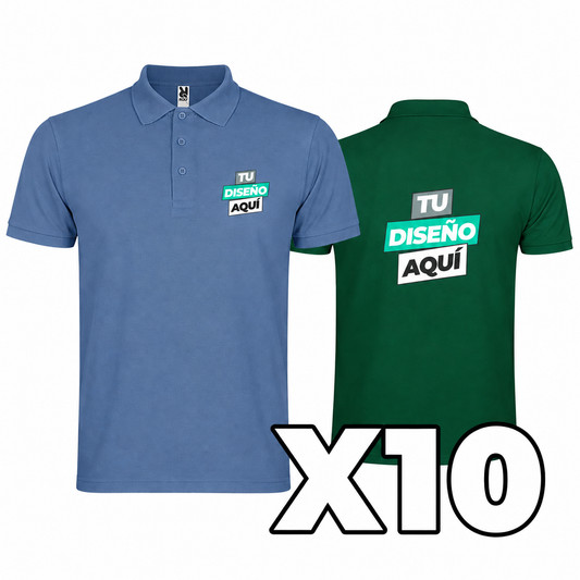 LOTE 10 POLOS PERSONALIZADOS