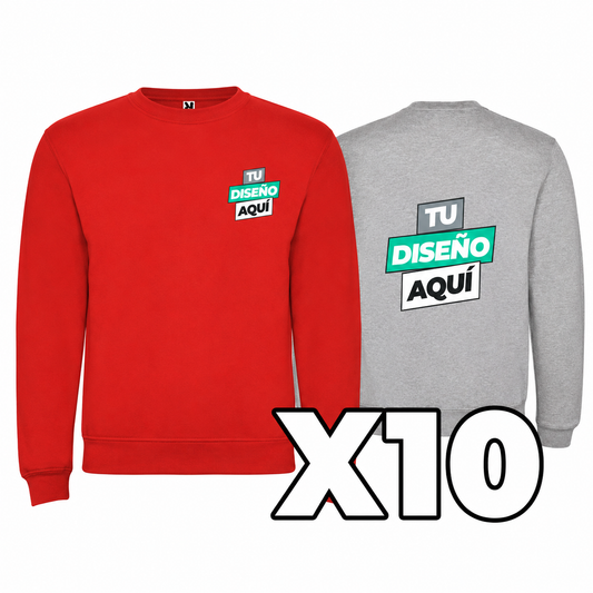 LOTE 10 SUDADERAS PERSONALZIADAS