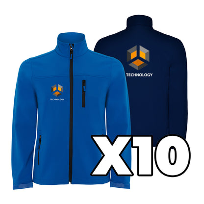 LOS 10 INDIVIDUELL BEDRUCKTEN SOFTSHELL-JACKEN