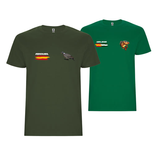 CAMISETA PEQUE DE CAZA Y PESCA PERSONALIZADA