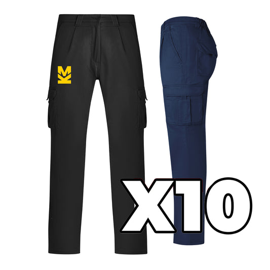 LOTE 10 PANTALONES  MULTIBOLSILLOS PERSONALIZADOS