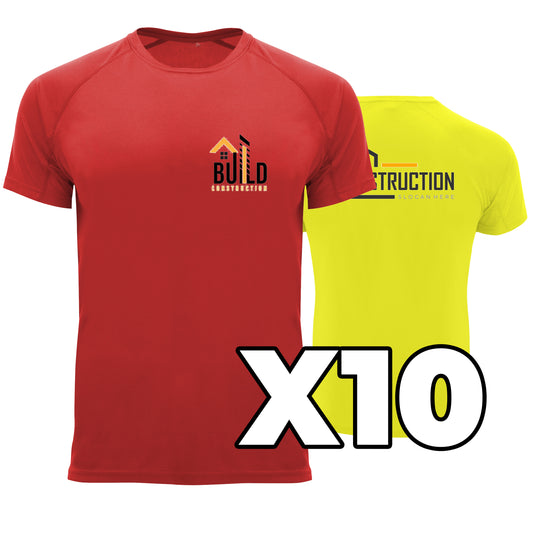 LOTE 10 CAMISETAS TÉCINAS PERSONALZIADAS